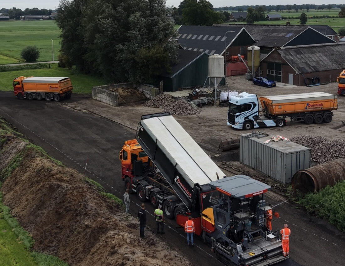 Overzicht bedrijfsterrein asfalteringswerkzaamheden